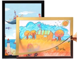 Moldura Magnética Fotos A4 A3 Molduras Infantil Desenho Painéis Intercambiáveis Abertura Frontal Exibir Obras GOKOCO