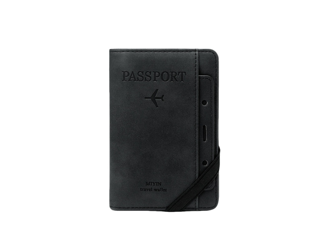 Porta Passaporte De Viagem, Cor Preto, Com Proteção Rfid, Adequado Para Aeroportos, Férias, Cruzeiros E Viagens Profissionais