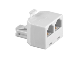 Adaptador T Rj11 4 Vias 1macho 2fêmeas Branco Goobay