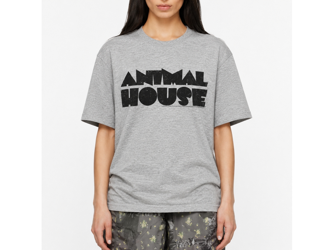 Rockinstone Animal House Movie Logo Heather Gray Adult T-shirt Size:s
