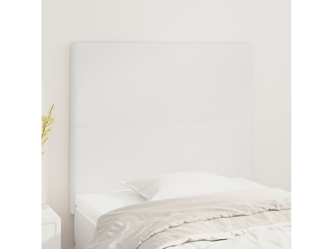 Vidaxl Cabeceira Branca 80x5x118/128 Cm Couro Sintético