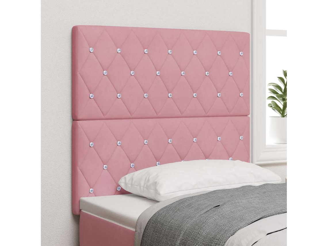 Vidaxl Cabeceira Rosa 90 Cm Veludo