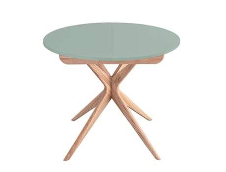 Mesa Redonda Extensible, 90 X 90 X 75, Verde Salvia, Para 4 Personas, Ragaba, Jubi