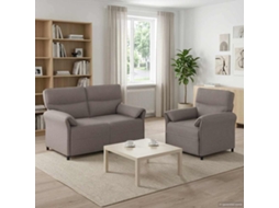 Vidaxl Conjunto De Sofás 2 Unid. Cinzento-acastanhado Tecido