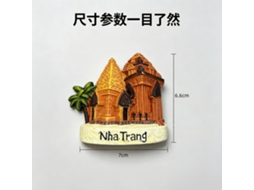 (nha Trang, Vietnã) Ímã De Geladeira Da Torre Cham De Nha Trang - Adesivo Magnético Em Relevo 3d