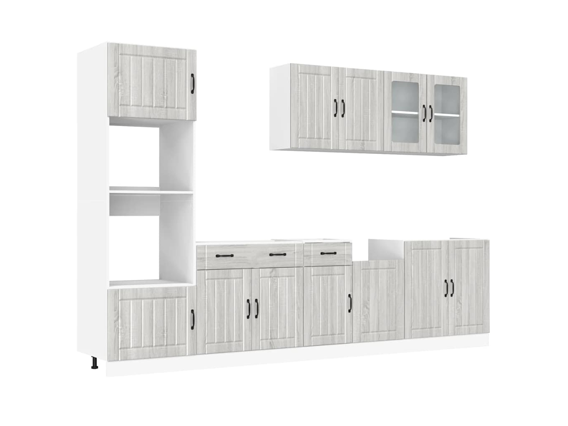 Kitchen Cabinet Set, Kitchen Cabinet Sets Vidaxl Cinzeto Madeira Processada (n/a)