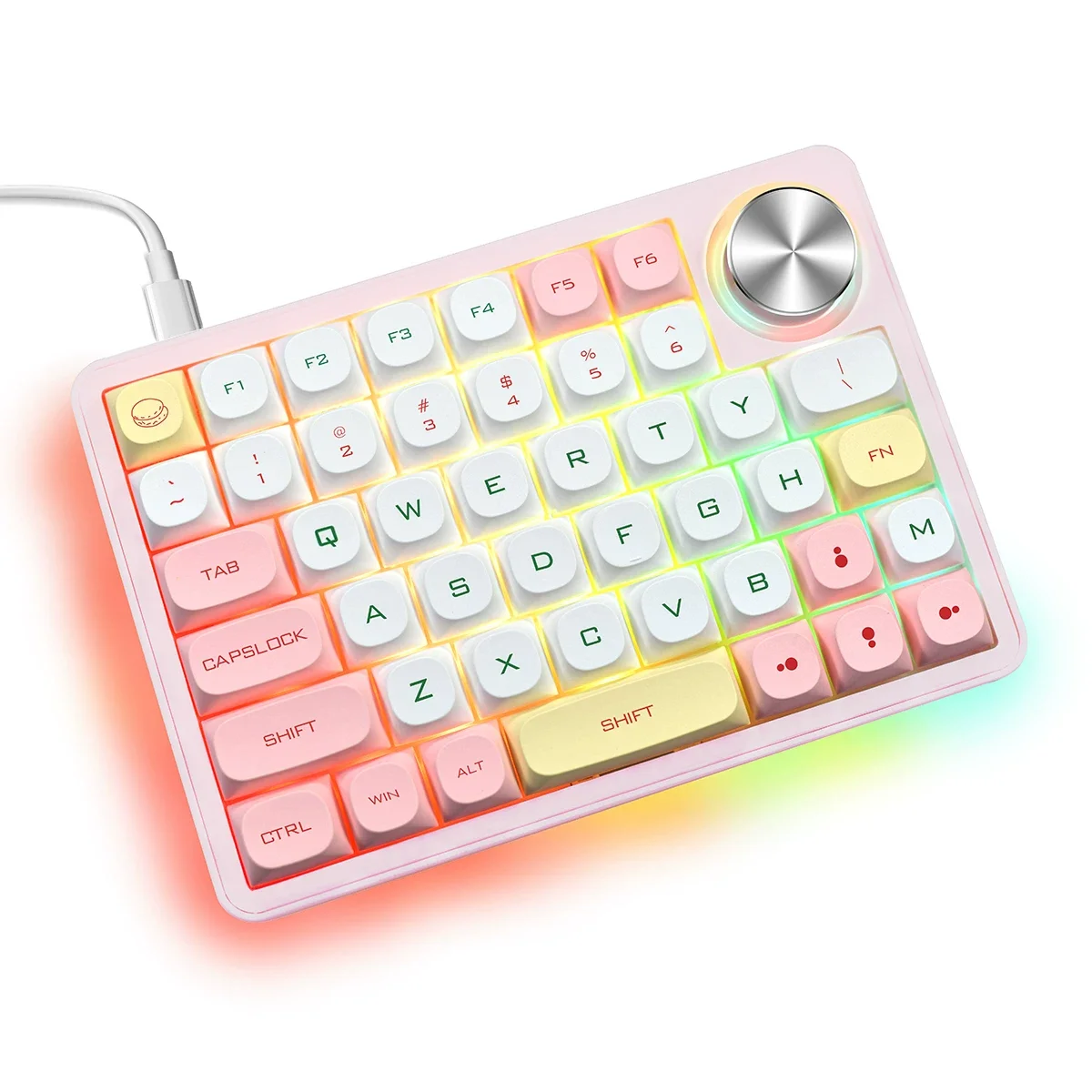 Teclado Bluetooth Tri-mode De 45 Teclas Para Uso Com Uma Só Mão