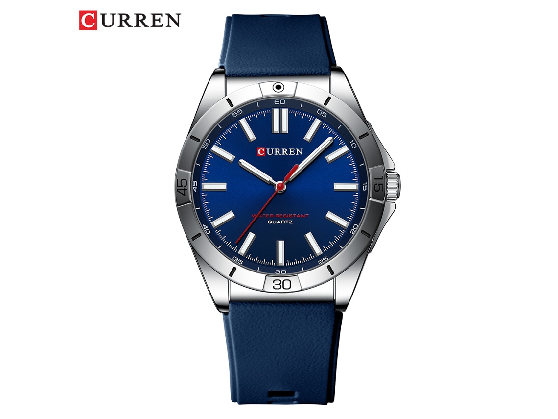 Relógio Esportivo Masculino com Pulseira de Borracha, Mostrador Grande, Relógio de Quartzo/relógio de Pulso MDUG (azul)