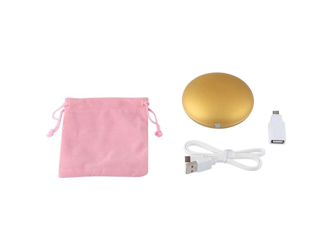 Carregador Portátil Laxiscreed Com Aquecimento De Mãos, Formato Redondo E Dourado, Ideal Para Dias Frios