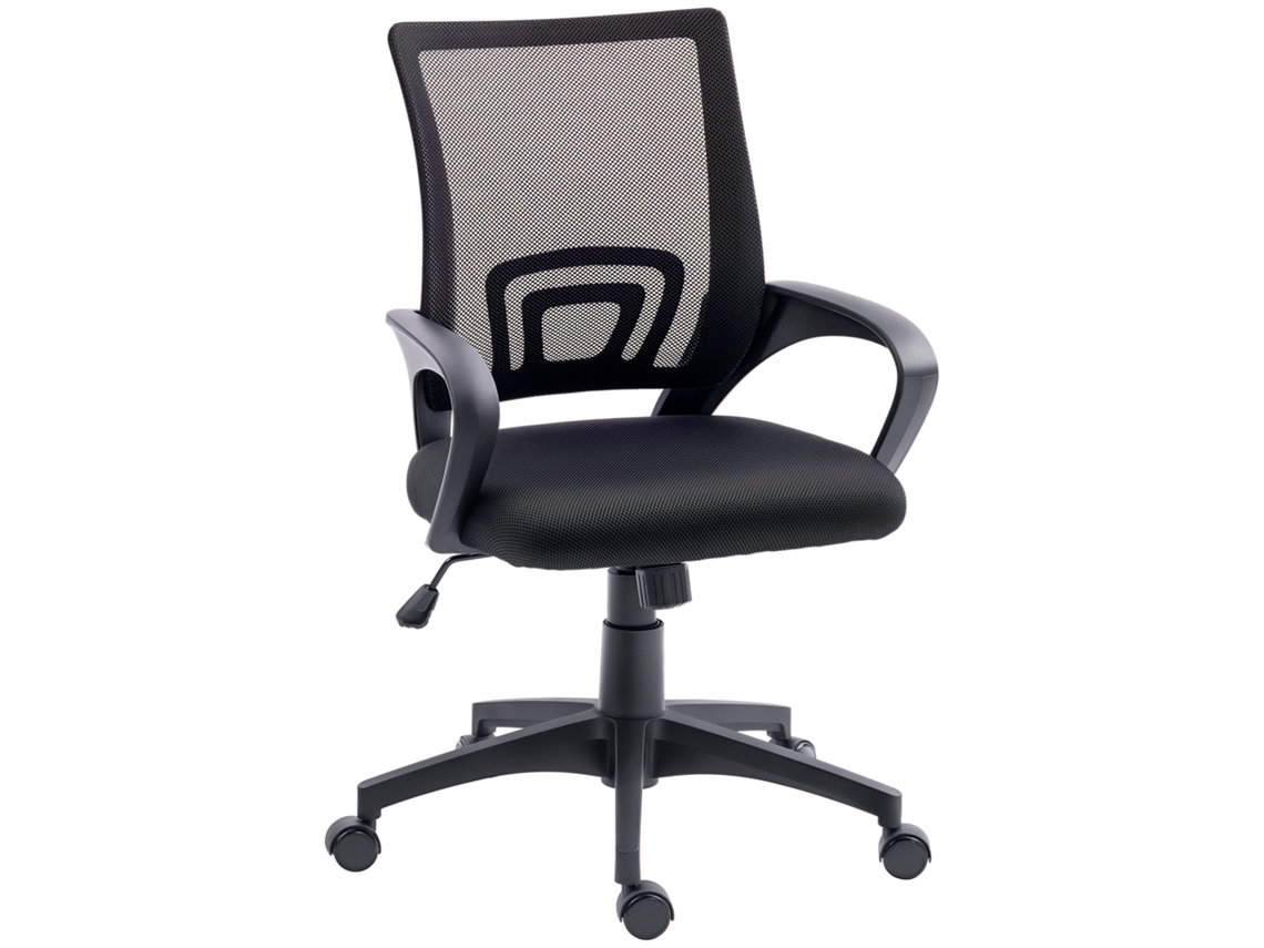 Cadeira Giratória com Tela Mesh, Altura Ajustável, Inclinação, Braços, 120kg, Preta. ZENCORE SERVICES