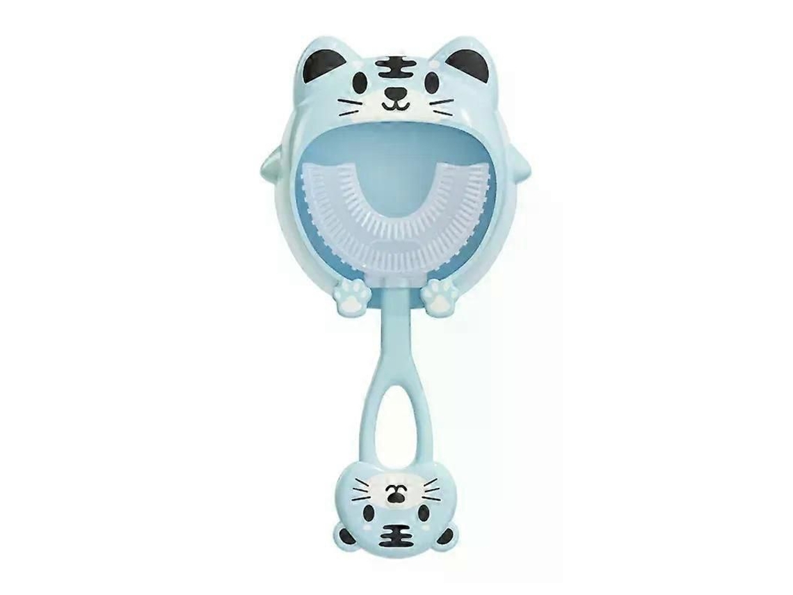 Escova de Dentes Infantil em Formato Sapo Desenho Animado, com Limpeza 360 Graus U, Feita Silic One Macio. Ideal para Hi GOKOCO