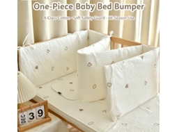 Protetor De Berço Inteiriço 200x28cm, Almofada De Proteção Anticolisão, Capa Removível E Lavável Digitallab (cereja)