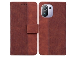 Capa De Celular Xiaomi Mi 11 Pro Em Couro Com Relevo Geométrico