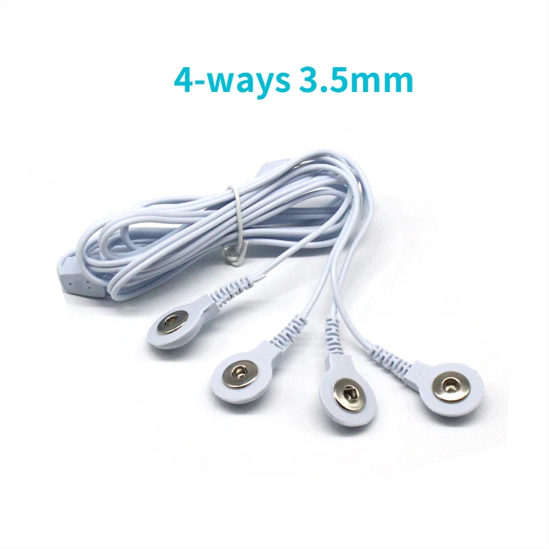 Cabo Condutor Para Eletrodos De 3, 5 Mm Com 4 Vias, Estimulação Muscular, Compatível Aparelhos Massagem E Terapia Digital (código 05341).