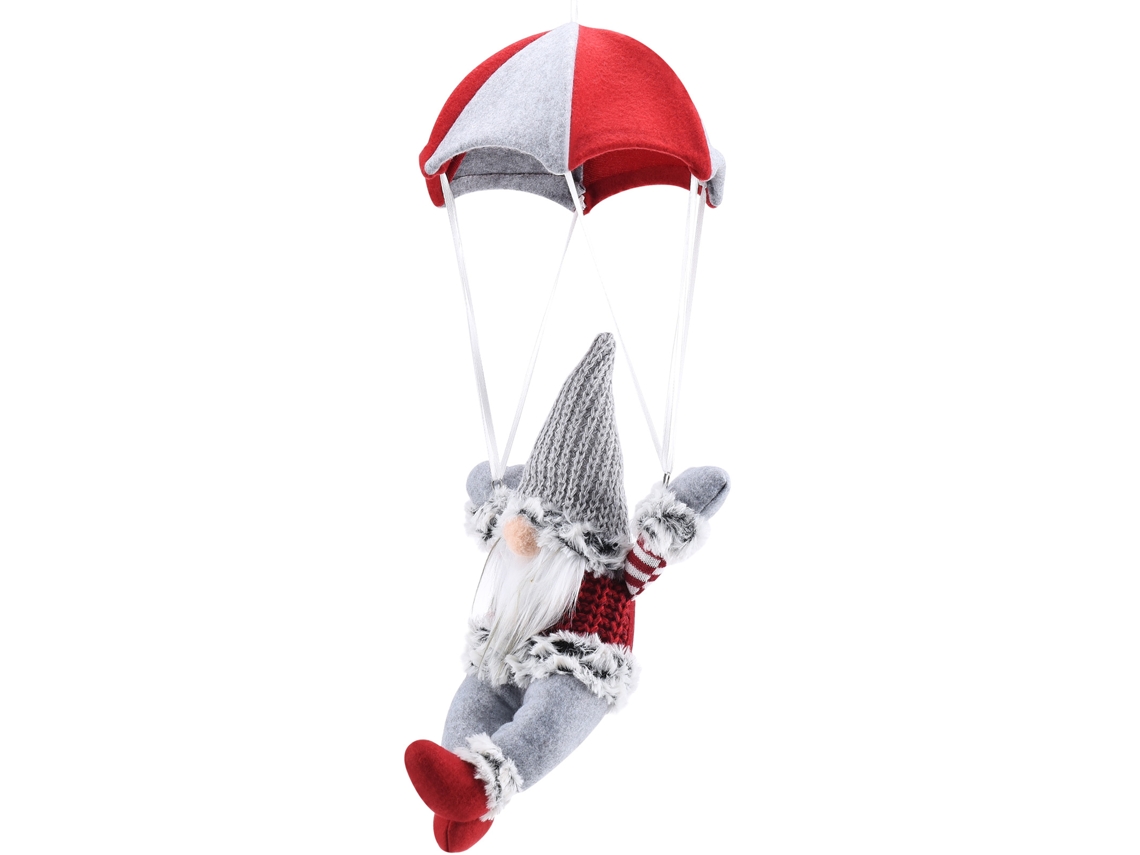 Decoração De Natal Com Homem Velho Saltando De Paraglider Da Laxiscreed Em Cinza