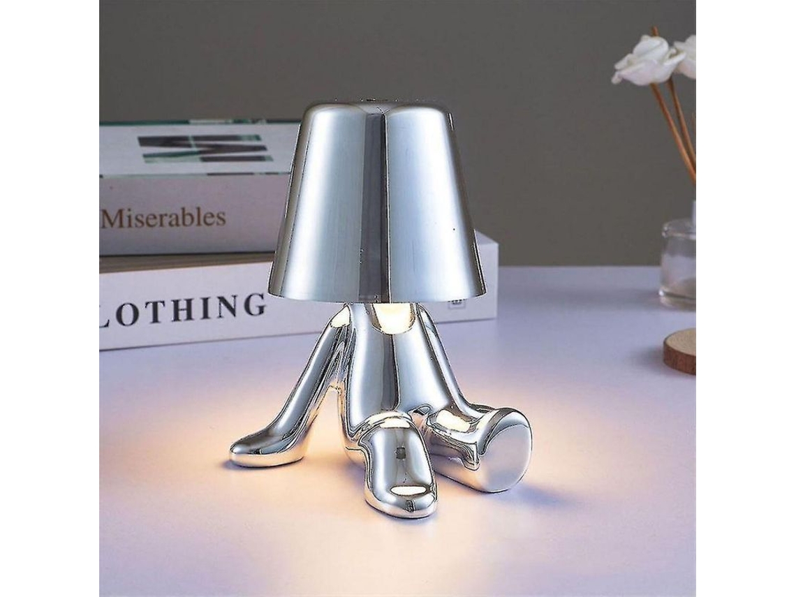 Lâmpada de Mesa Portátil Nova Line, Recarregável, Dourada, com USB, Decoração (S/MARCA)