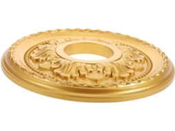 Luminária De Teto Redonda Em Aço, Medalha Decorativa Em Pvc Reforçado Na Cor Dourada, Fácil De Instalar.