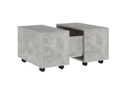 Mesa de Centro Cinzento Cimento Madeira Derivados (60x60x38 cm) MAISON EXCLUSIVE