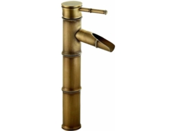 VYLARA Torneira Para Lavatório, Design Em Formato De Bambu, Acabamento Em Bronze Antigo, Torneira De Aço Inoxidável Segura E Durável Para Banheiro, Lavatório