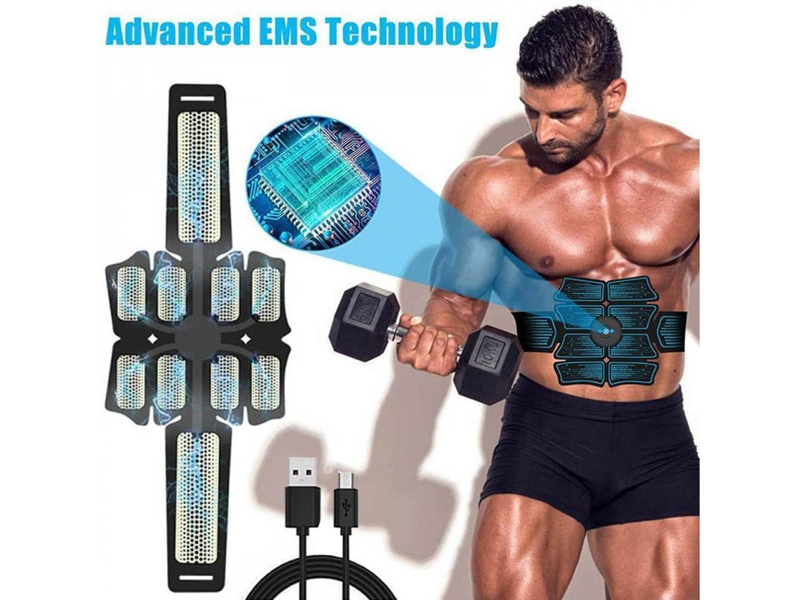 Cinturón Ems De Entrenamiento Muscular Para Abdomen Com 6 Modos E 10 Níveis De Intensidade Xgz