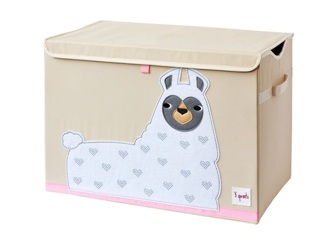 3 Sprouts - Caixa De Brinquedos Lhama - Elemento Para Crianças Branco