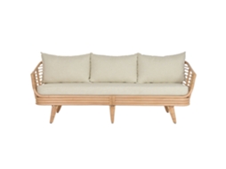 Sofá de Rattan de Poliéster Natural 200x78x76cm ALEXANDRA HOUSE LIVING