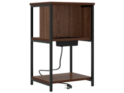 Conjunto 1 Mesa De Cabeceira Rústica Vidaxl Castanho Derivados De Madeira (38 X 31 X 61 Cm)