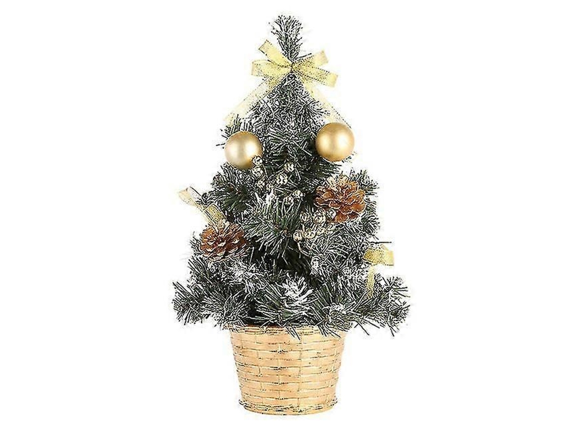 Enfeites Para Árvores De Natal, Mini Árvores Artificiais, Mini Decorações Para Casa, Presentes De Natal, 2 Peças Douradas E Vermelhas Olysi Shop