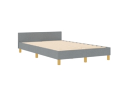 Conjunto 1 Estrado De Cama Plataforma Vidaxl Cinzento-claro Tecido (120 X 190 Cm)