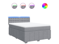 Box Spring Bed, Box Spring Beds Vidaxl Cinzeto Tecido (140 X 190 Cm)