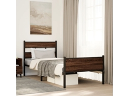 Vidaxl Estrutura Cama S/ Colchão Derivados Madeira Carvalho Castanho