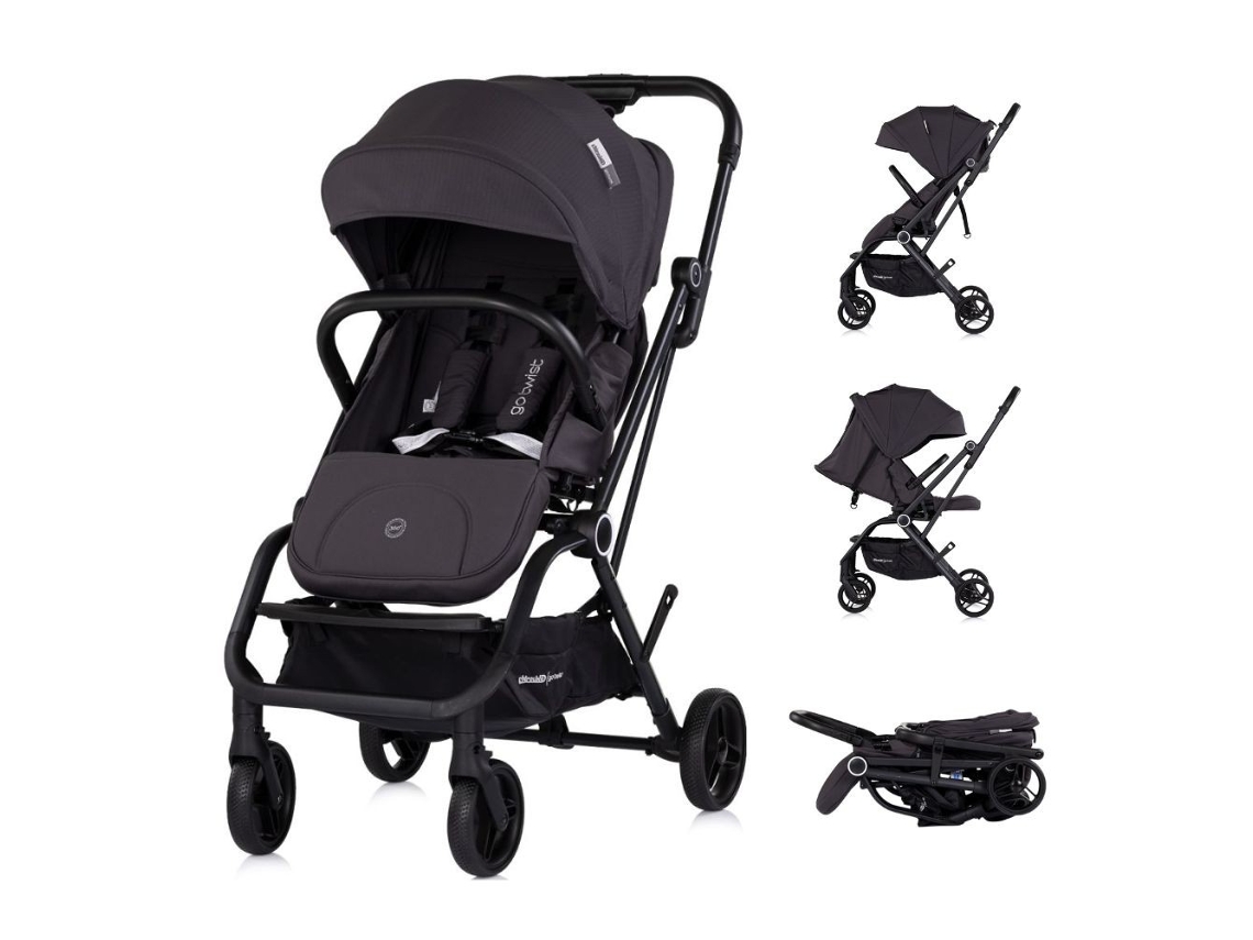 Carrinho de Bebé Go Twist com Assento Giratório de 360° da CHIPOLINO Até 22kg Charcoal