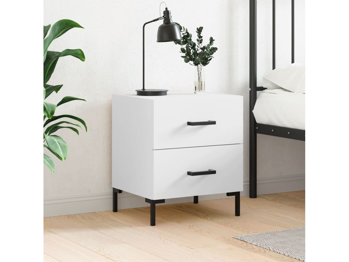 Vidaxl Mesa De Cabeceira 40x35x47,5 Cm Derivados De Madeira Branco