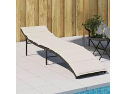 Vidaxl Espreguiçadeira Com Almofadão 55x199x50 Cm Vime Pe Preto
