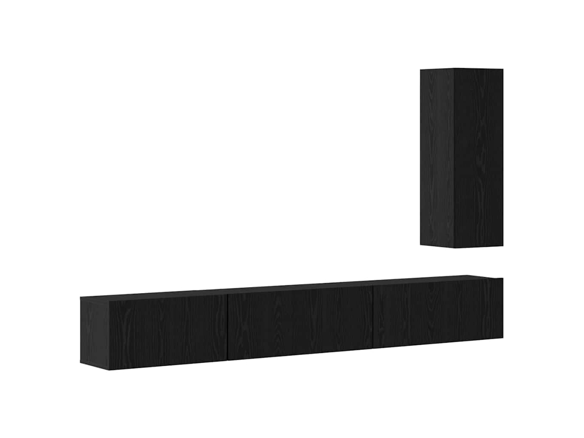 Conjunto Móvel TV MAISON EXCLUSIVE 4 Peças Carvalho Preto Madeira Processada