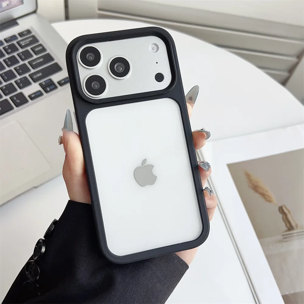 (iphone 17, Preto) Capa Transparente Para Iphone, Proteção Contra Impactos.