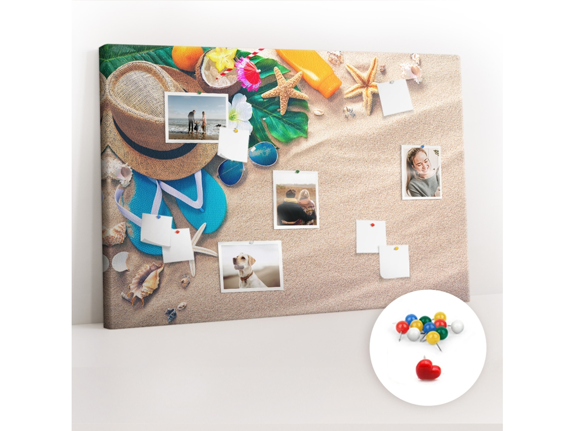 Painel De Cortiça Para Parede Verão Exótico Para O Quarto Das Crianças Espelharte (120x80 Cm)