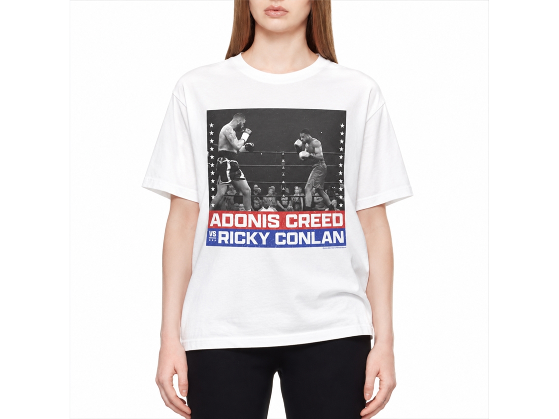 Rockinstone Rocky Movie Creed Vs Conlan White Adult T-shirt Size:s