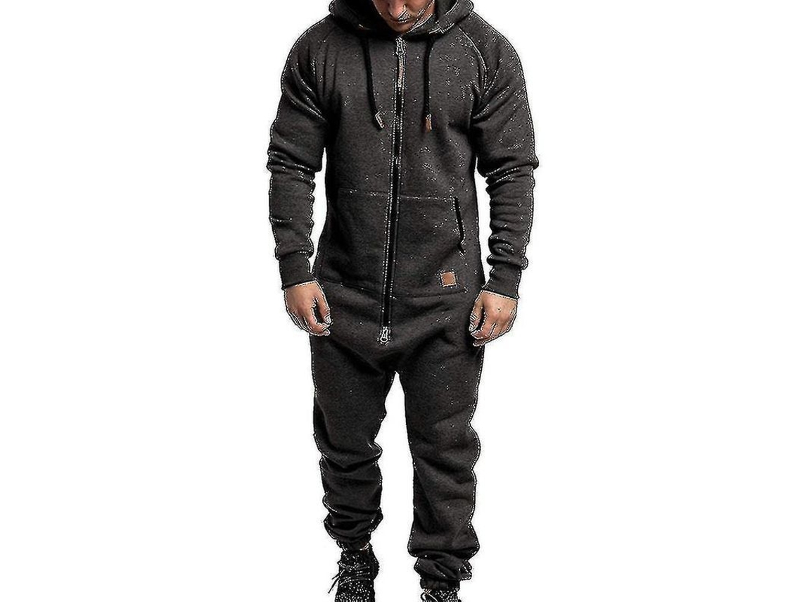 2026 mono de Invierno para Hombre com Capuz e Fecho Zip Sudadera Casual Unissex Nhr 2xl Cinza Escuro