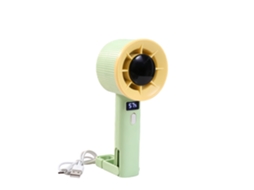 Laxiscreed Mini Ventilador De Mão Com Display Digital E Ajuste De Velocidade, Ideal Para Campismo E Mesa