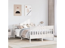 Vidaxl Cama Sem Colchão 150x200 Cm Madeira De Pinho Maciça Branco