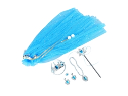 Ats 6 Peças Conjunto de Capa de Princesa com Brilho e Strass Fecho com Cordão e Varinha para Crianças
