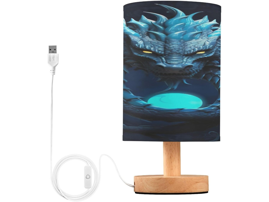 Luminária De Cabeceira Led Pequena Skyshu Com Base Madeira Antiderrapante E Cúpula Que Não Agride Os Olhos, Ideal Para
