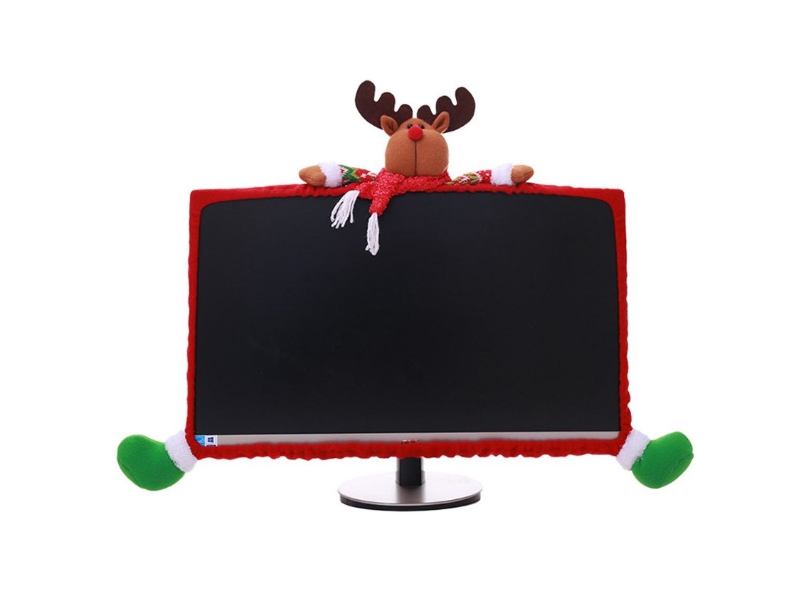 Laxiscreed Vira-custos Natal Para Portáteis E Monitores Com Tema De Alce, Proteção Contra Poeira E Fácil Acesso