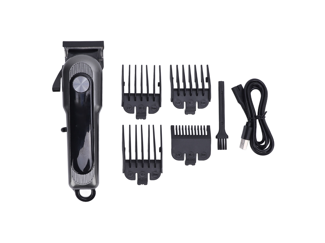 Máquina de Cortar Cabelo Elétrica Retrô Profissional 2026 para Homens, Silenciosa, Recarregável via USB, com 4 Pentes Guia.