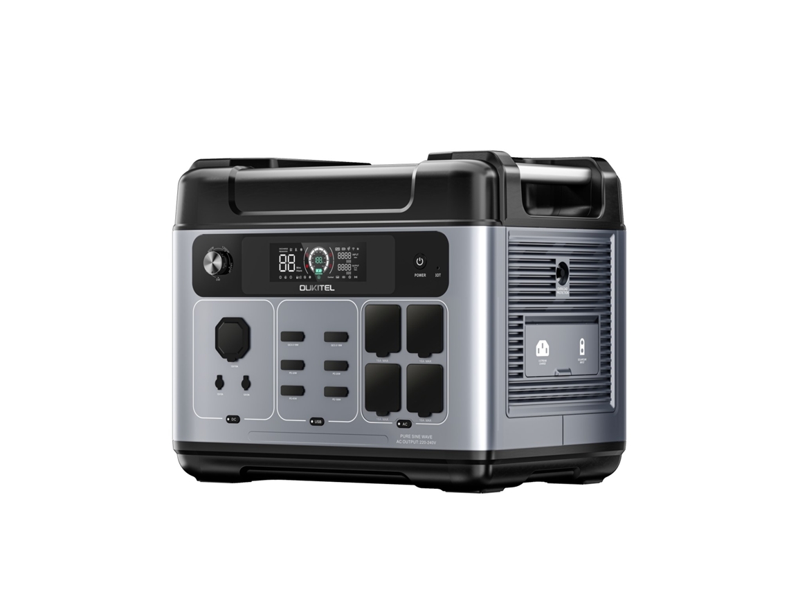 Estação De Energia Portátil 2400w 2048wh, Oukitel, Bateria Lifepo4, Função Ups (10ms), Carregamento Rápido Em 1 Hora, Compatível Com Aplicativos