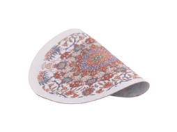 Tapete Redondo Para Casinha De Bonecas 1:12 Miniatura Flor Vermelha Fundo Branco