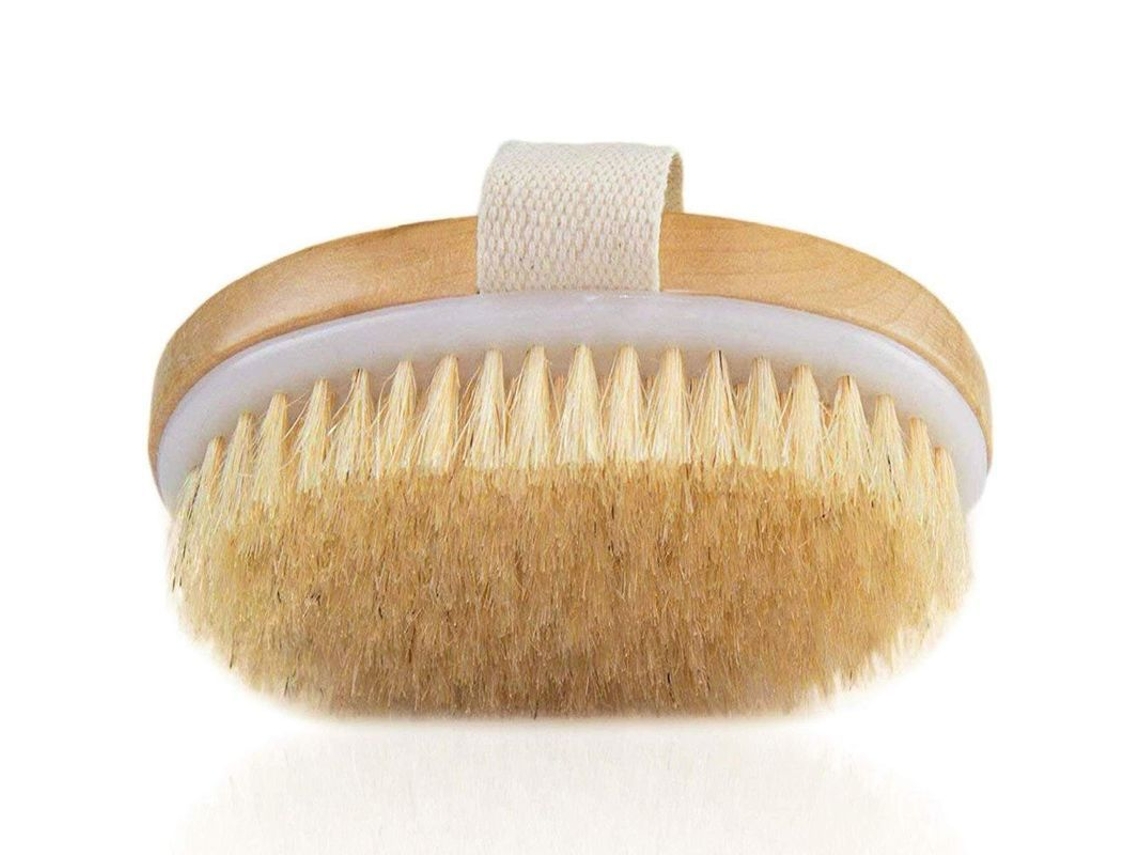 Pincel De Cuerpo Exfoliante Com Cerdas Naturais Para Remover A Pele Morta, Celulite E Melhorar A Drenagem Linfática