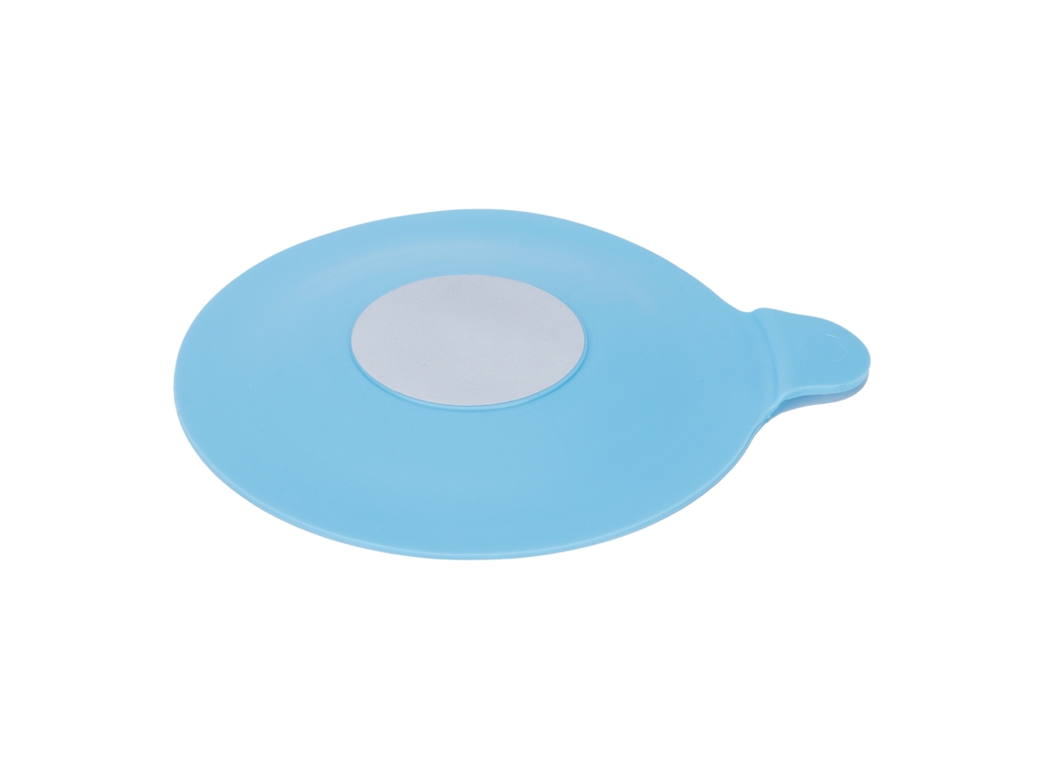 Tampa De Dreno De Silicone Com Ventosa Para Banheiro Cozinha Azul
