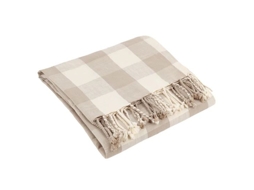 Plaid Con Frange Yard Algodão Chesil Check Bege